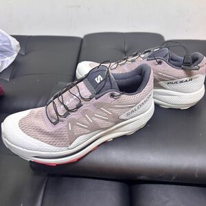 Salomon Pink and White Athletic Shoes for Performance #8